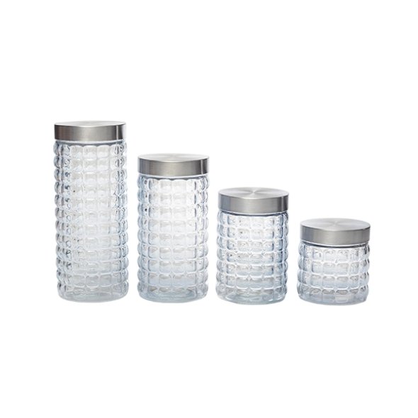 C23020 Round Glass Storage Canister With Metal Lid