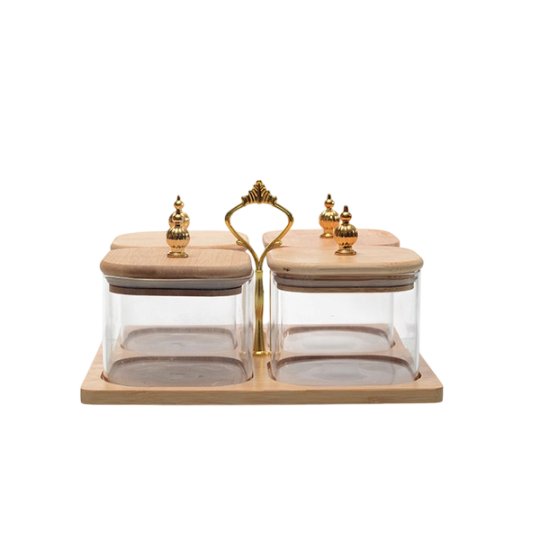 M3612 4Pcs Glass Storage  Rack Set