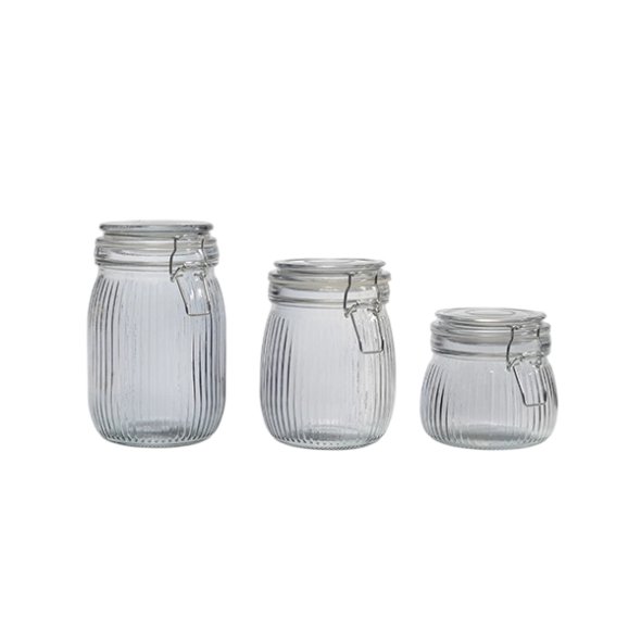 C3410 Clear Glass Storage Canister With Glass Lid