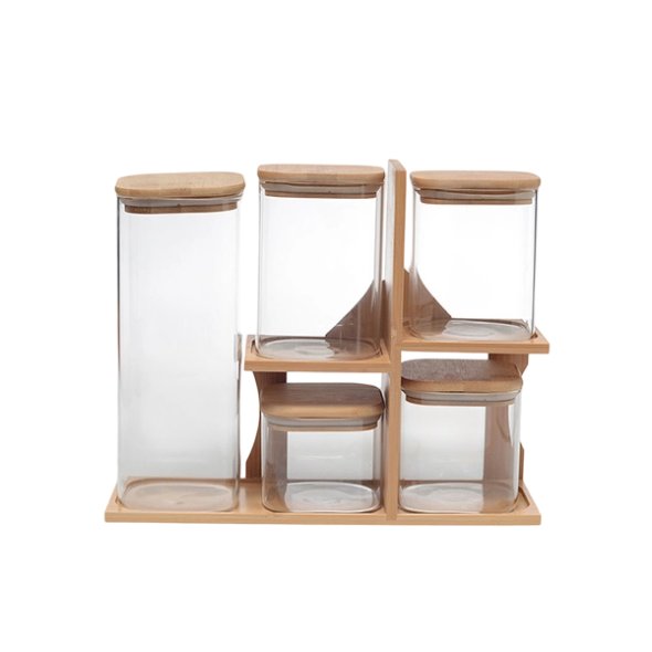 M2380 5Pcs Glass Storage  Rack Set