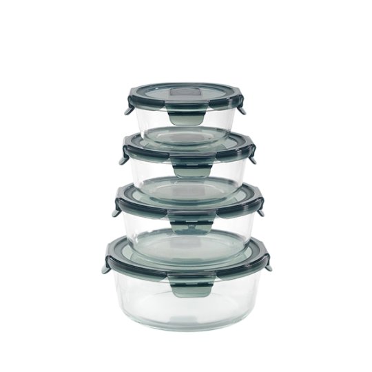 G3610 Round Glass Food Container With Plastic Lid