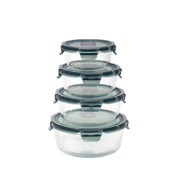 G3610 Round Glass Food Container With Plastic Lid
