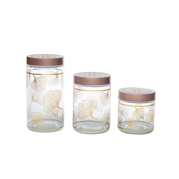 C3325 Round Glass Storage Canister With Decal