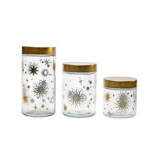 C3402 Airtight Food Containers With Gold Lids