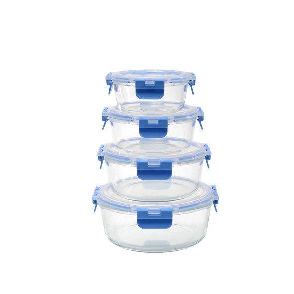 G3611 Round Glass Meal Box With Airtight Lids