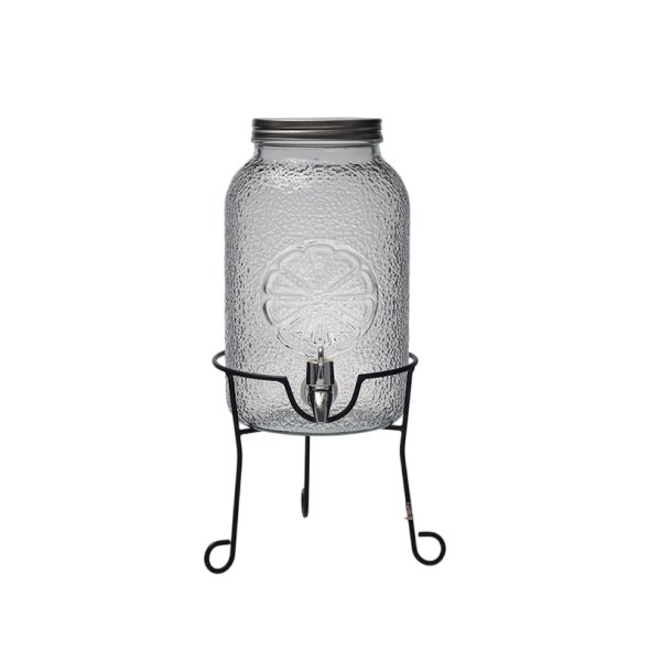 R1960S 4L Glass Juice Dispenser With Metal Rack