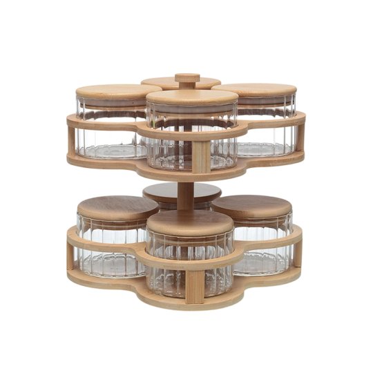 M3607 8Pcs Glass Cruet Rack Set