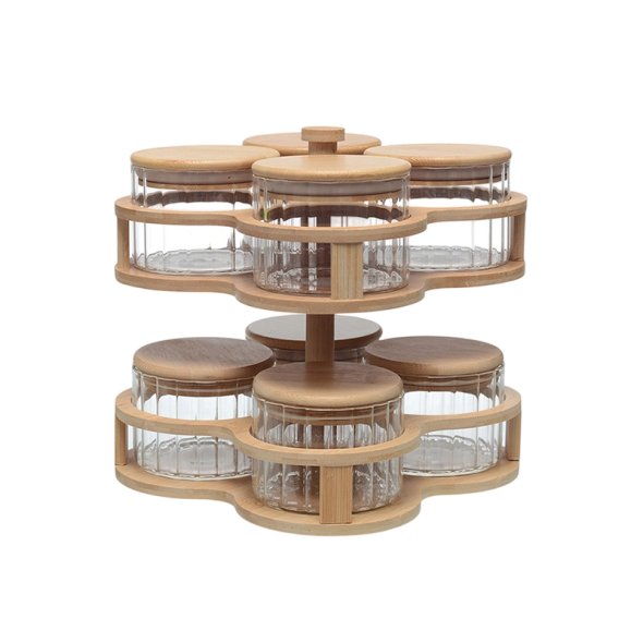 M3607 8Pcs Glass Cruet Rack Set