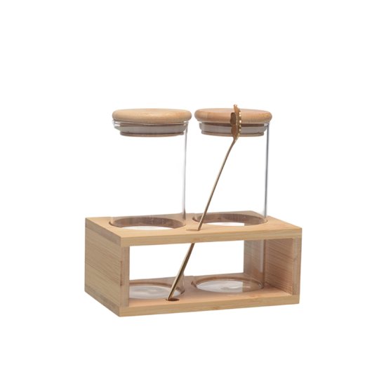 M3605B 2Pcs Borosilicate Glass Jar Rack Set