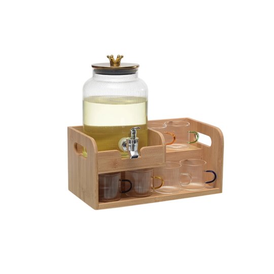 M55104 8Pcs Glass Juice Dispenser Rack Set
