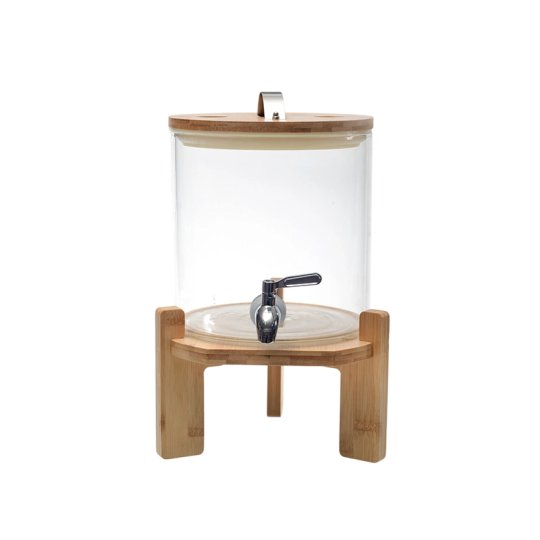 M2355 5L Glass Juice Dispenser With Bamboo Rack