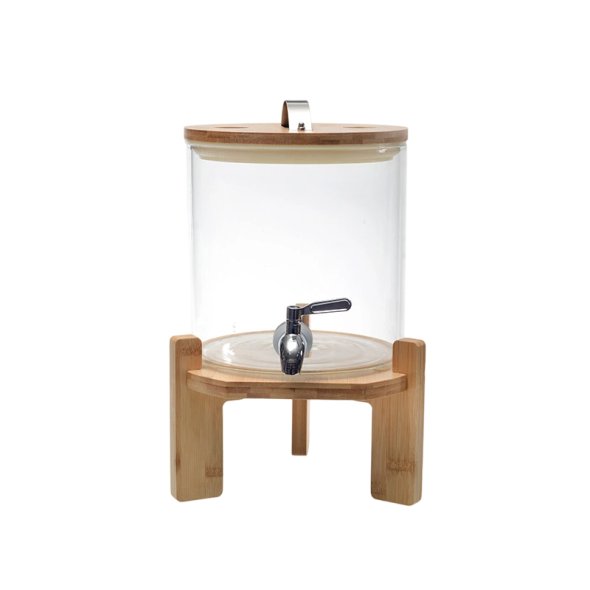 M2355 5L Glass Juice Dispenser With Bamboo Rack
