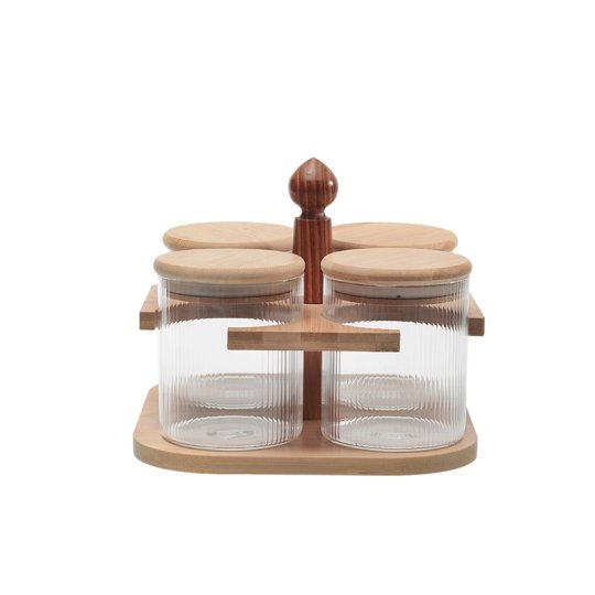 M3601 4Pcs Glass Storage Rack Set