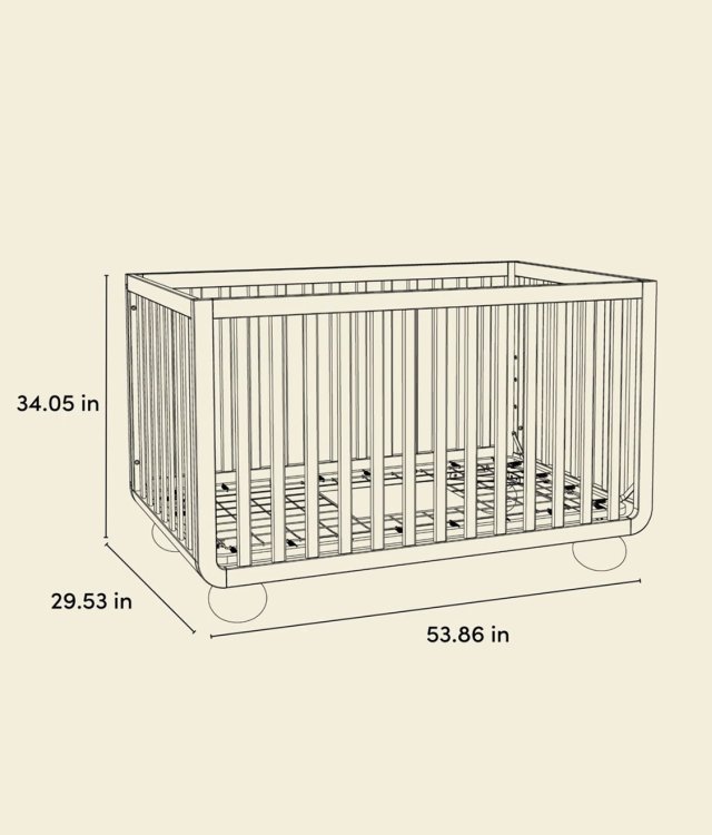 Spherical Leg Convertible Solid Wood Baby Crib – Modern Warm Nursery Centerpiec