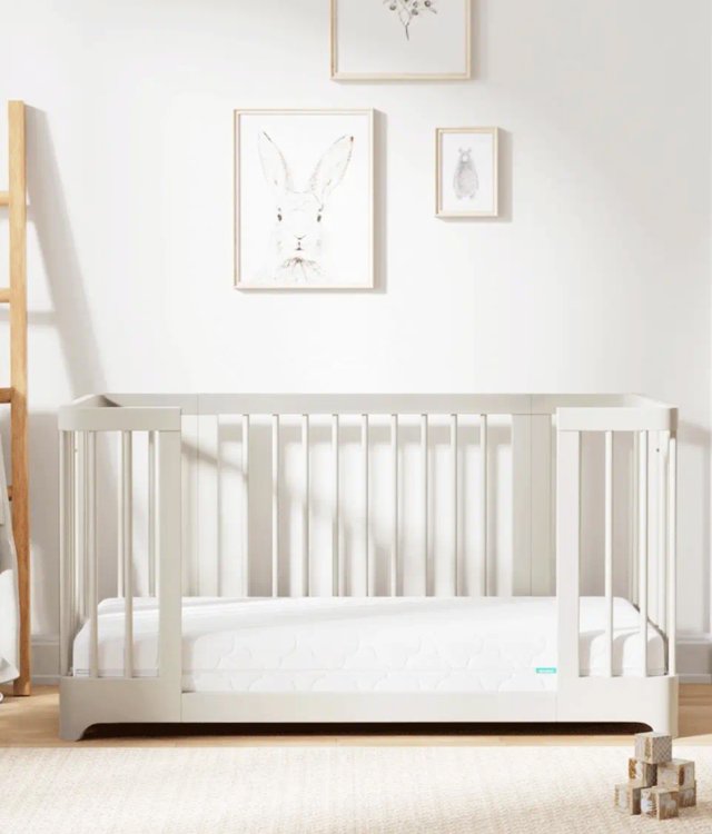 Convertible 3-in-1 Solid Wood Baby Crib | Modern Nursery Bed with Mini Bassinet Option