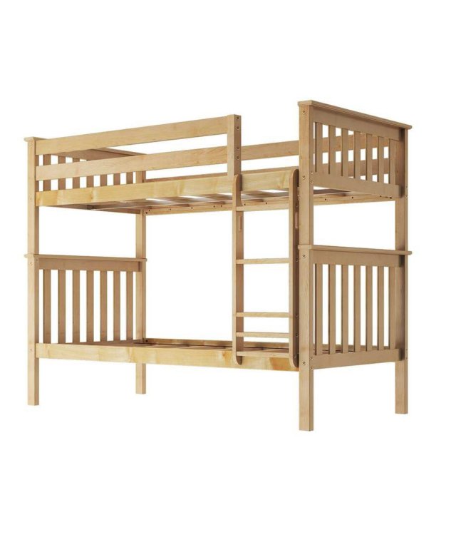 Twin Over Full Bunk Bed with Trundle – Convertible Solid Wood Space-Saving Bed Frame