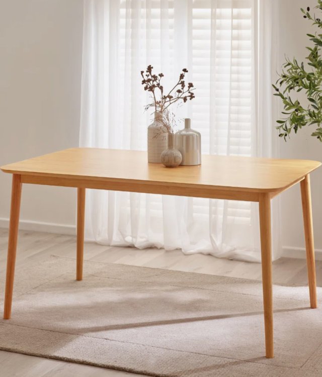 Modern Minimalist Solid Wood Dining Table | Rectangular Kitchen Table for Dining Room