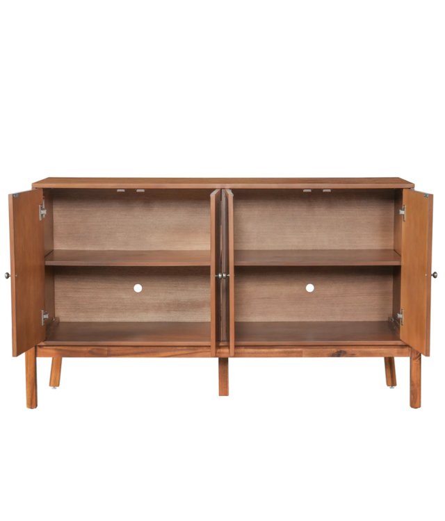 Modern Storage Sideboard Cabinet | 60in 4-Door Buffet for Dining Room