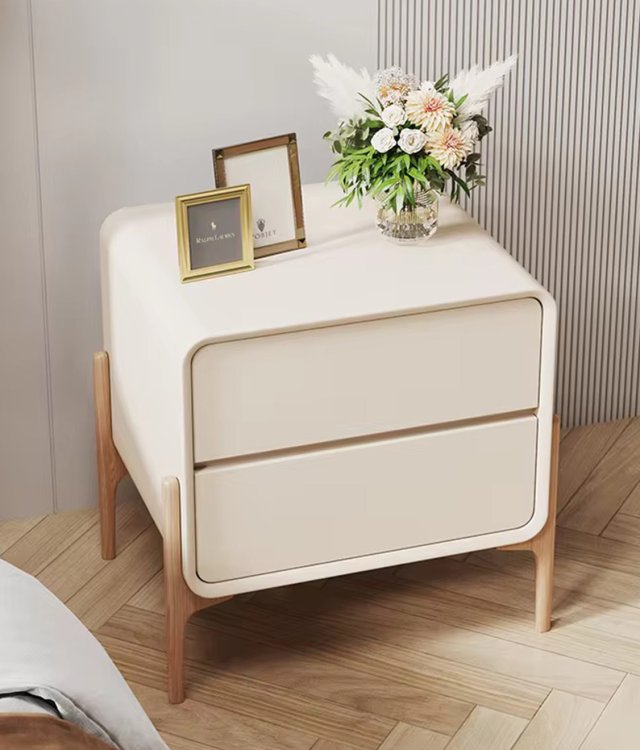 Modern Solid Wood 2-Drawer Bedside Table | Minimalist Nightstand