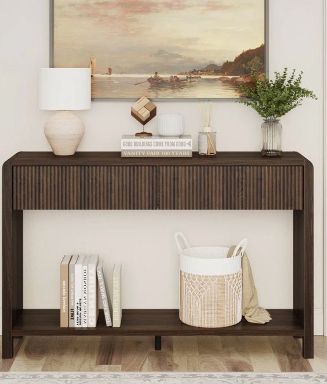 Fluted Drawer Console Table | Modern Entryway & Hallway Storage