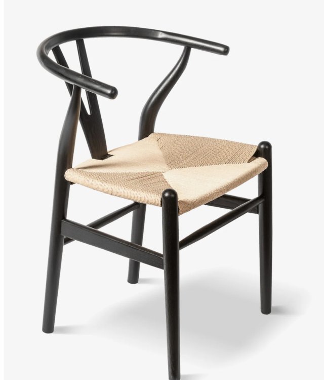 Classic Solid Wood Y Chair | Hand-Woven Paper Cord Wishbone Chair for Dining Room & Living Room