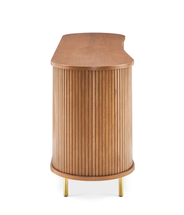 Modern Fluted Solid Wood Sideboard | Dining Room Storage Cabinet