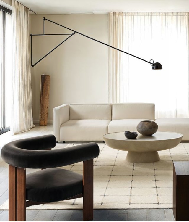 Modern Geometric Wood Frame Accent Chair | Velvet Upholstered Lounge Chair