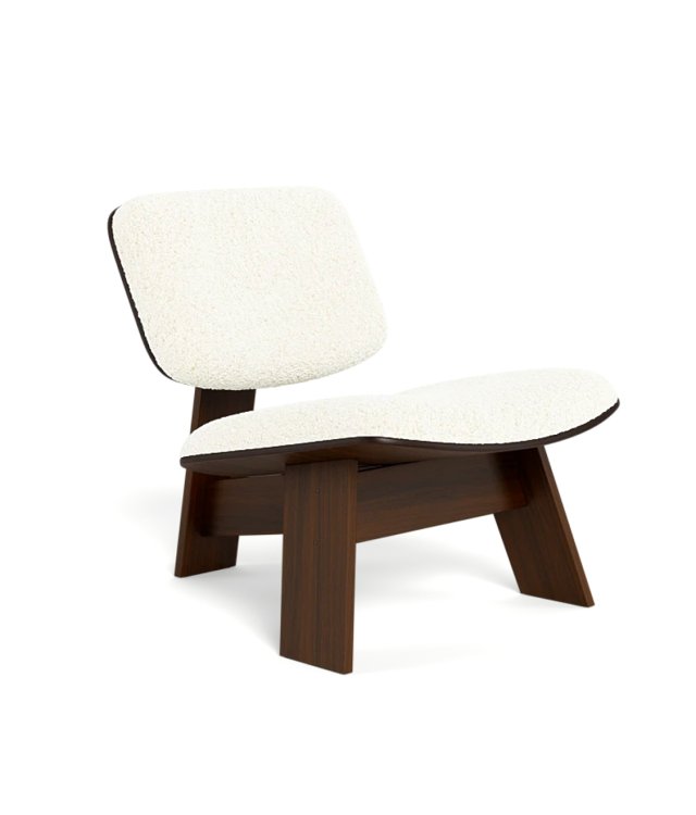 Modern Minimalist Wooden Accent Chair with Plush Cushions