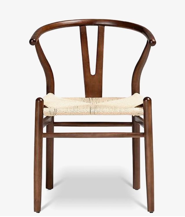 Classic Solid Wood Y Chair | Hand-Woven Paper Cord Wishbone Chair for Dining Room & Living Room