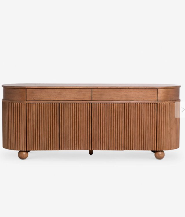 Modern Fluted Solid Wood Sideboard 