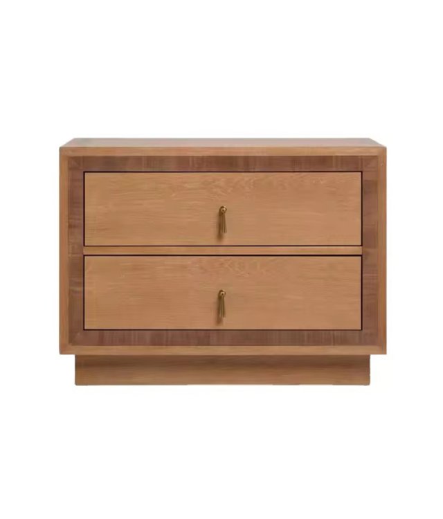 Modern Two-Tone Wood Bedside Table | Minimalist 2-Drawer Nightstand
