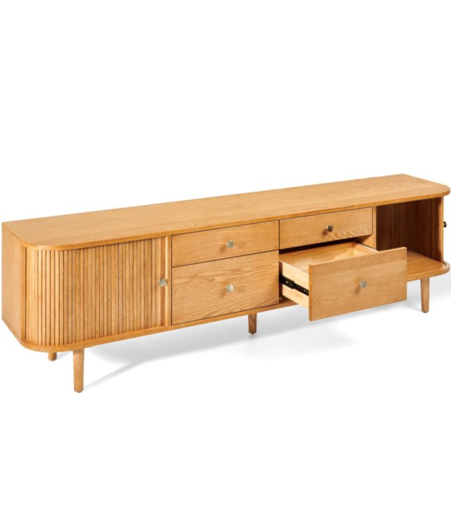 Modern Minimalist Fluted Solid Wood Sideboard 