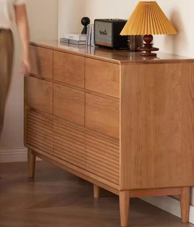Mid-Century Modern 9-Drawer Wood Dresser 
