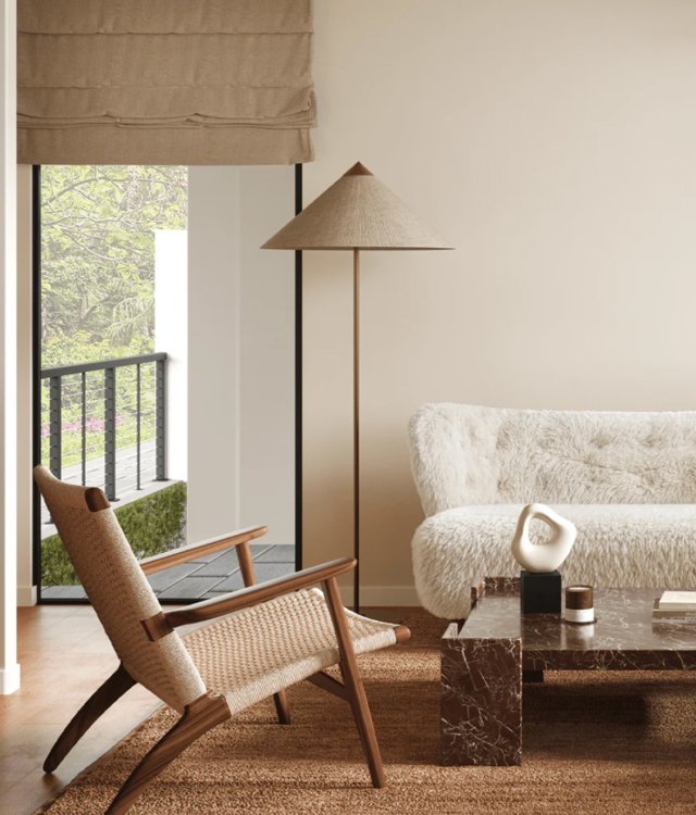 Mid-Century Modern Solid Wood Woven Rope Lounge Chair | FSC Certified Teak