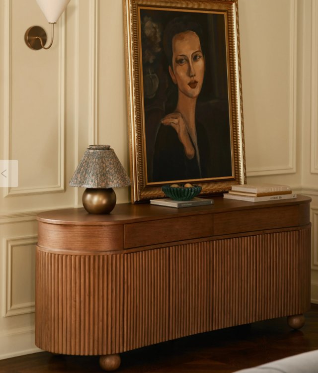 Modern Luxury Fluted Solid Wood Sideboard | Dining Room Storage Cabinet with Drawers