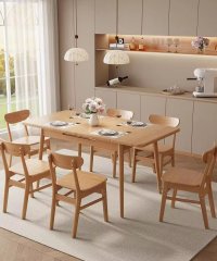 Space-Saving Extendable Dining Furniture, Solid Wood Dining Table for Nordic Small Household & Restaurant Bulk Order