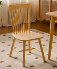 Vertical Slat Windsor Style Side Chair, Solid Wood Dining Chair for Nordic Country-Style Home & Catering Venues