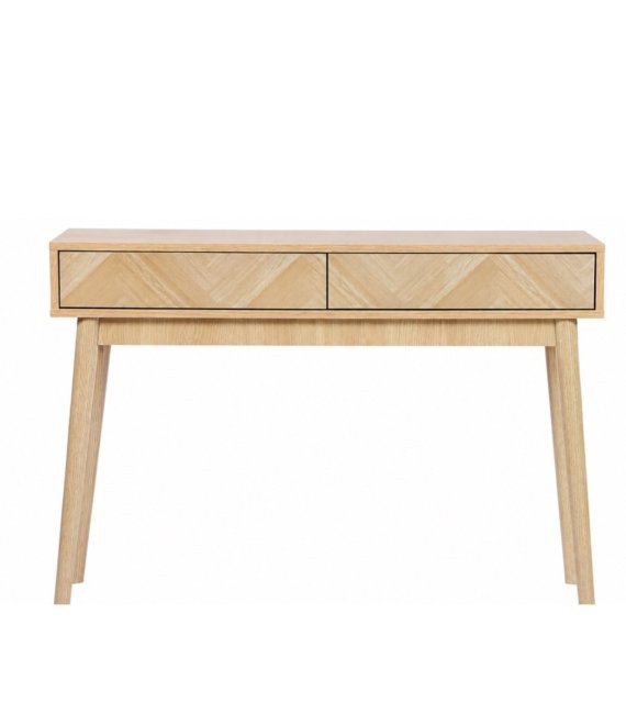 Nordic Herringbone Wood Console Table 2 Drawers Entryway Hallway Sofa Console Desk For Home Wholesale 