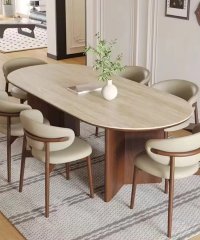 Stable Panel Support Home Dining Furniture, Solid Wood Dining Table for Nordic Living Space & Hospitality Bulk Project