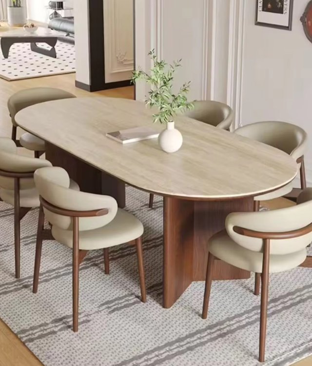 Stable Panel Support Home Dining Furniture, Solid Wood Dining Table for Nordic Living Space & Hospitality Bulk Project
