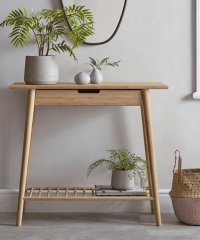 Nordic Bamboo Wood Console Table With Storage Shelf Entryway Hallway Sofa Console Desk Wholesale Supply
