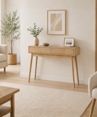 Nordic Herringbone Wood Console Table 2 Drawers Entryway Hallway Sofa Console Desk For Home Wholesale 