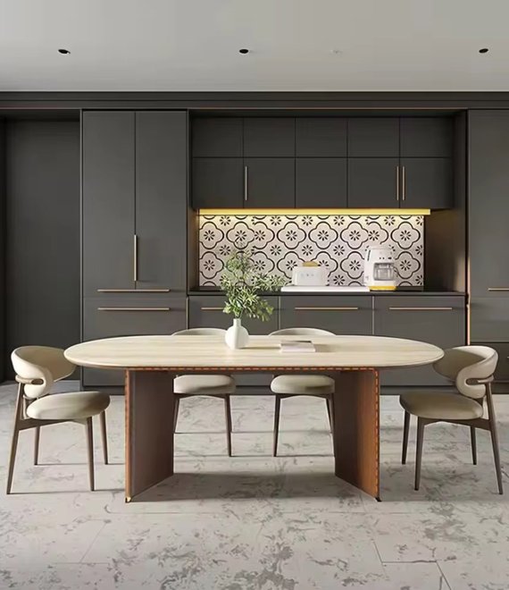 Stable Panel Support Home Dining Furniture, Solid Wood Dining Table for Nordic Living Space & Hospitality Bulk Project