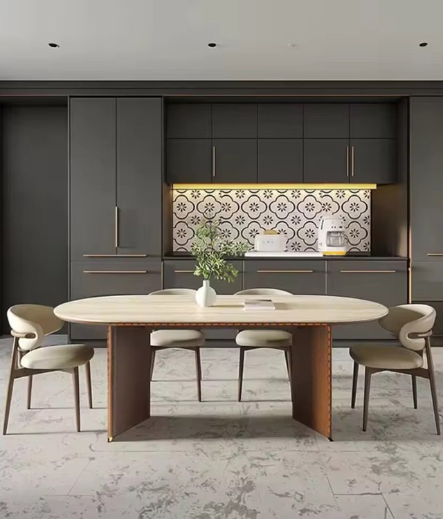 Stable Panel Support Home Dining Furniture, Solid Wood Dining Table for Nordic Living Space & Hospitality Bulk Project