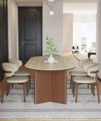 Stable Panel Support Home Dining Furniture, Solid Wood Dining Table for Nordic Living Space & Hospitality Bulk Project