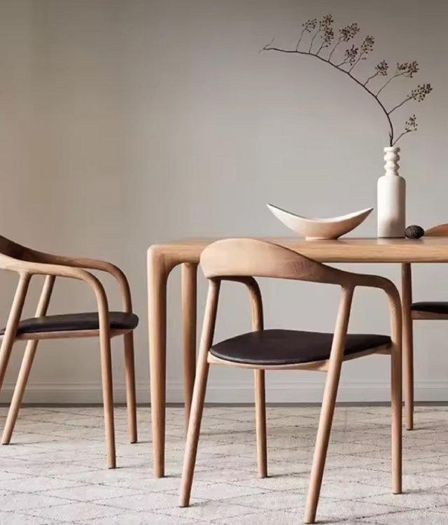 Slim-Leg Practical Dining Furniture, Solid Wood Dining Table for Nordic Casual Home & Bistro Commercial Use