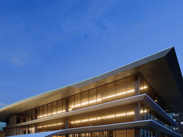 Centre commercial avec restaurant