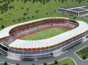 open air steel stadium structure