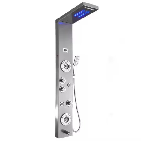 6657Wall-mounted stainless steel waterfall shower column set