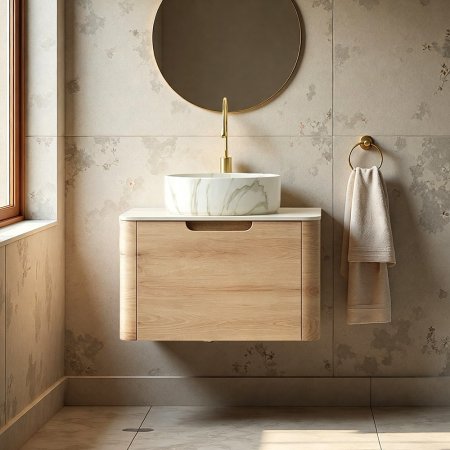 6219 Waterproof Wooden Bathroom Vanity with Single Basin
